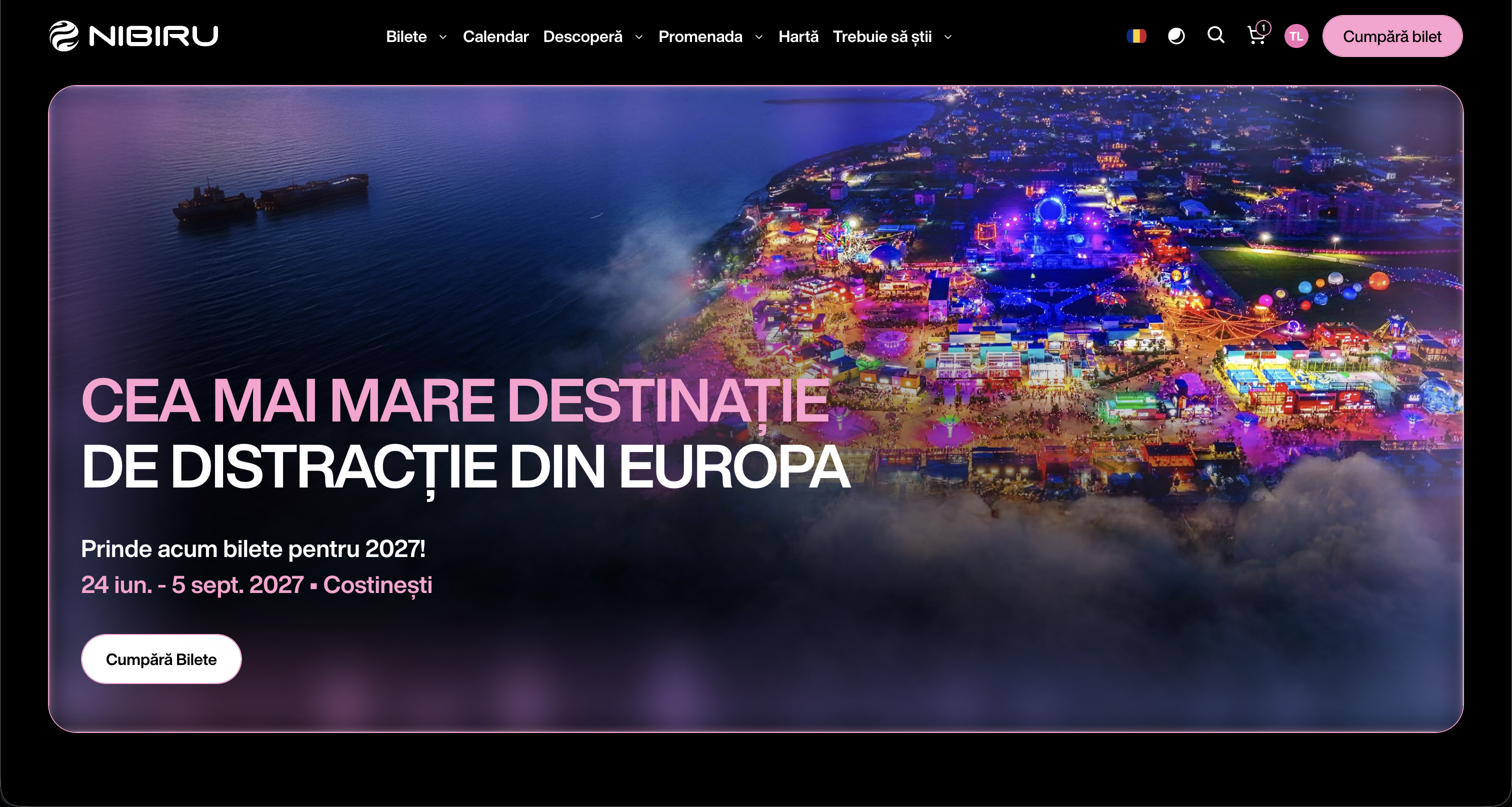 Nibiru website homepage